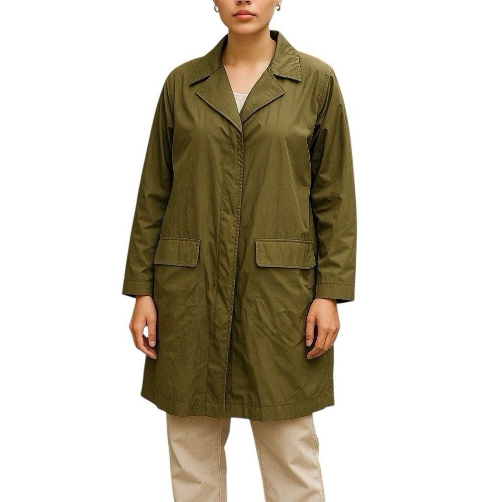 OOF Wear Womens Size XL Trench Coat Jacket  Army Military Minimalist Minimal